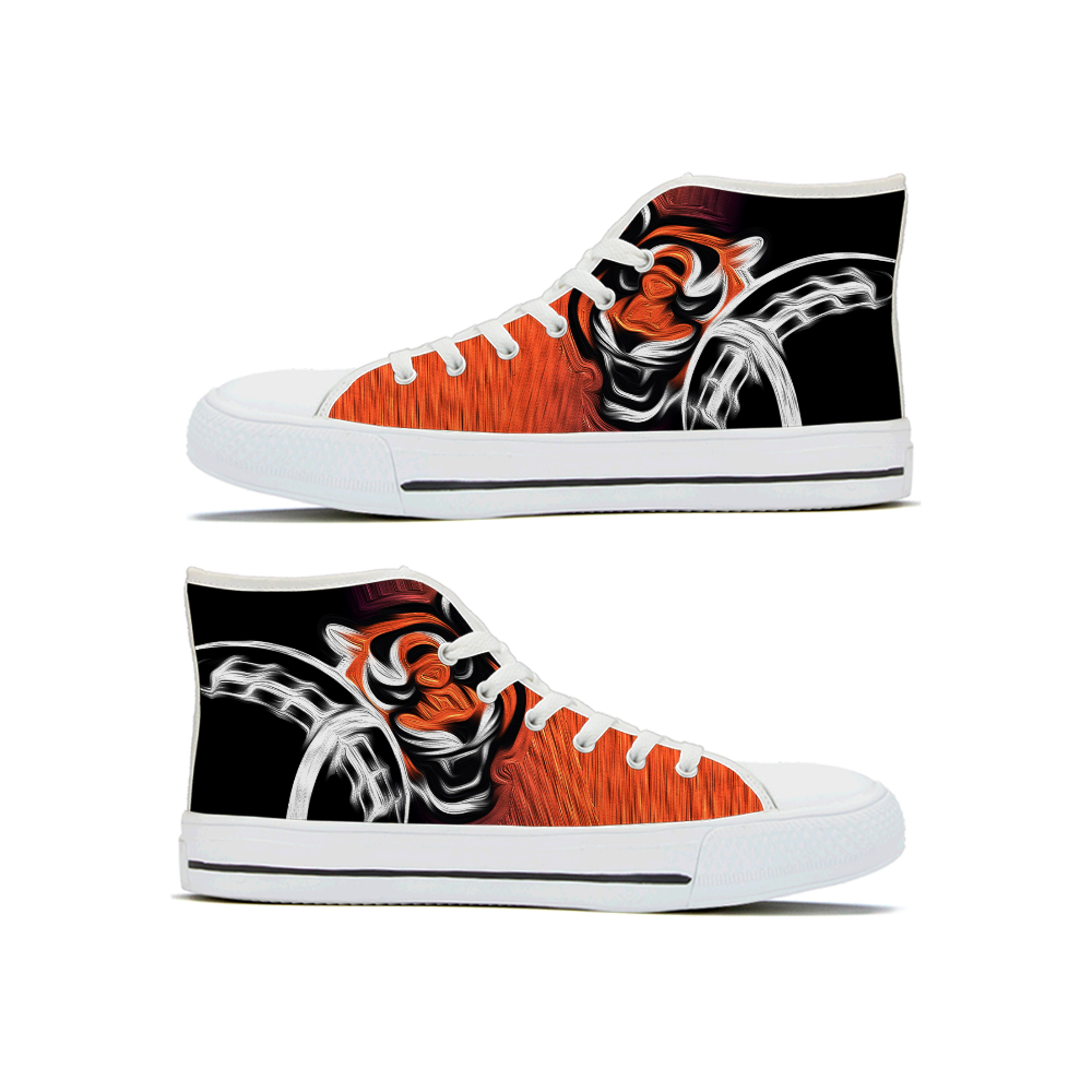 Men's Cincinnati Bengals High Top Canvas Sneakers 001 Men's Cincinnati Bengals High Top Canvas Sneakers 001